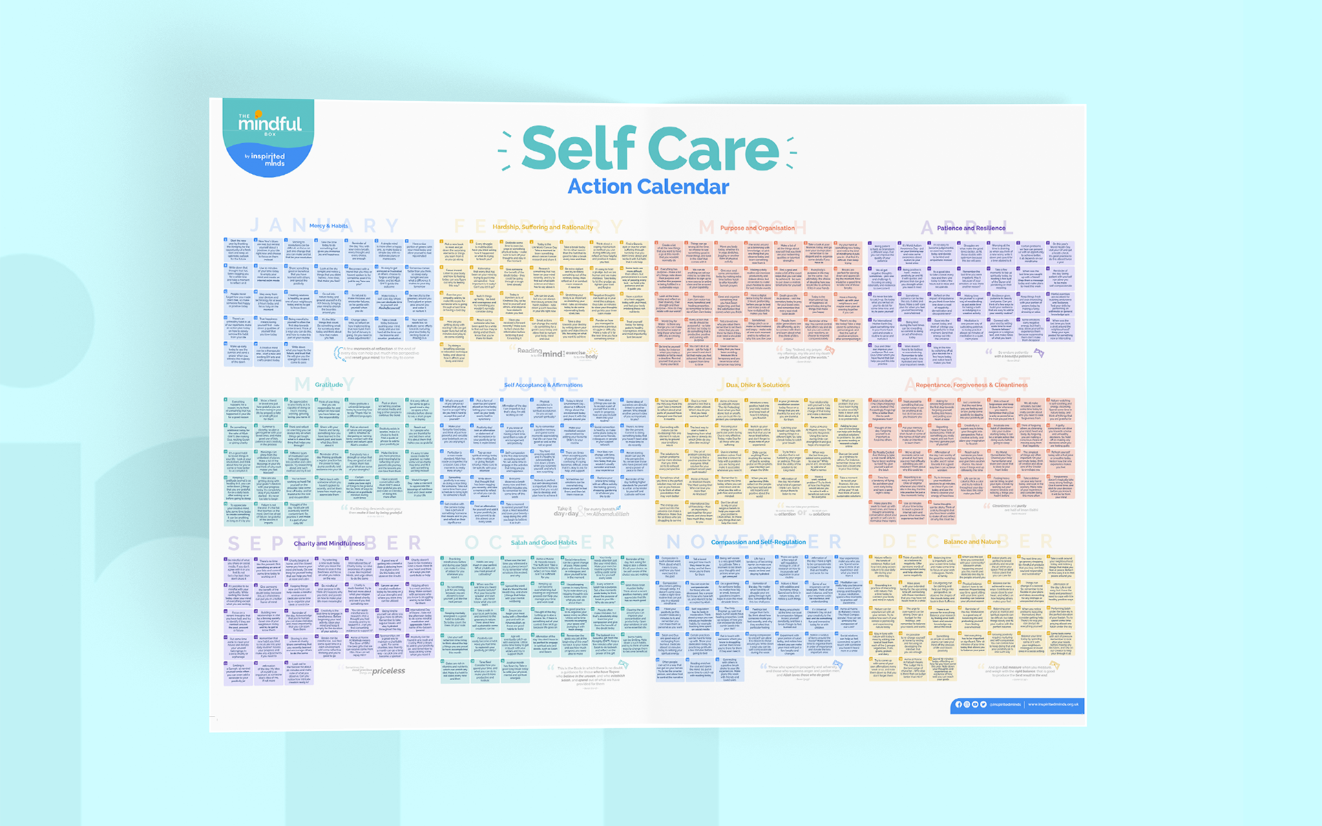 Self-Care Action Calendar